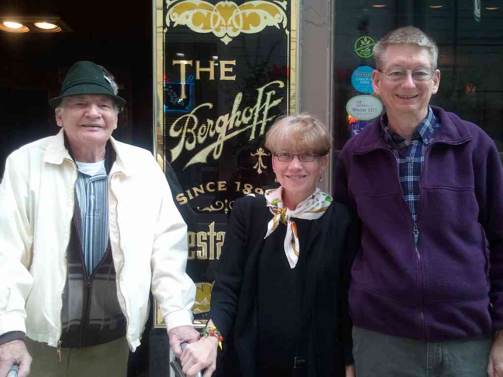 All three of us. Don't we look like we've had a satisfying meal?