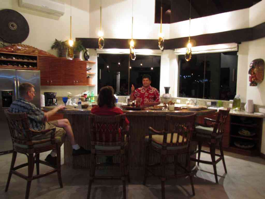 Sitting around the kitchen counter, eagerly listening to Olman give us local hints on what to see during the week!