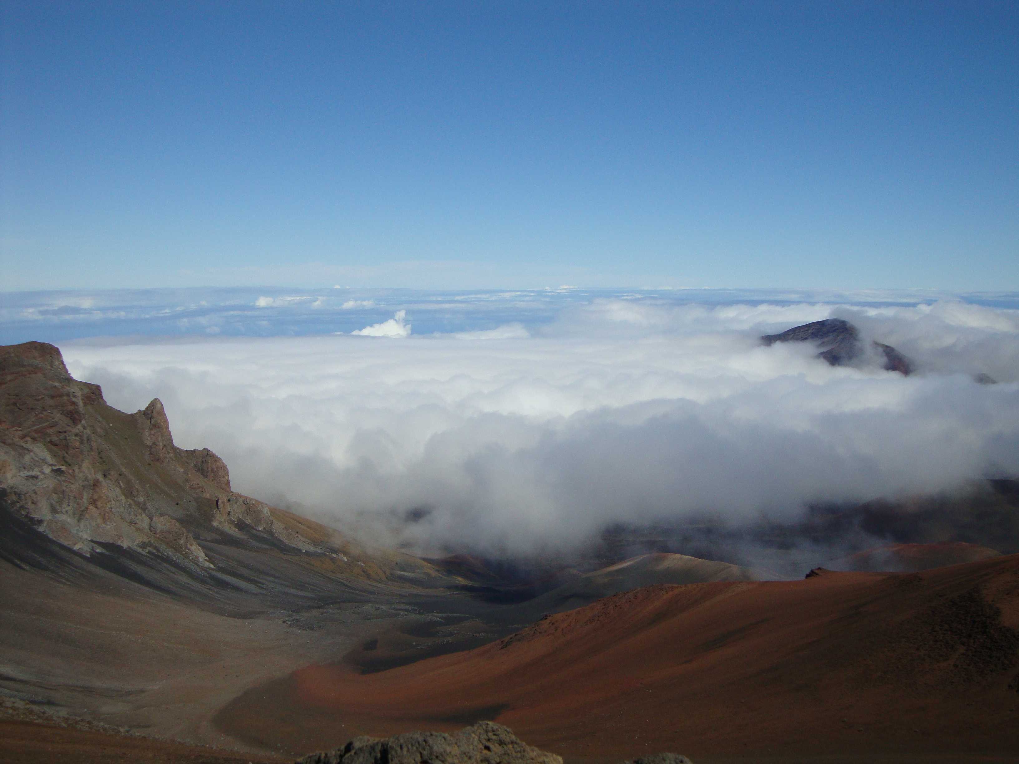 By the time we finished lunch, most of the crater was obscured, but one of the peaks was just popping through the clouds!