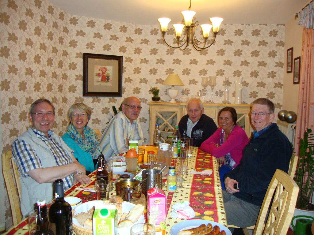 The party-goers: Kurt, Uta, Charles (friend), Albert (Peter's brother), Uta, and Charles (me). Not pictured: Peter, Beatrix, Niels, Benita, and Helen (who was taking the photo).