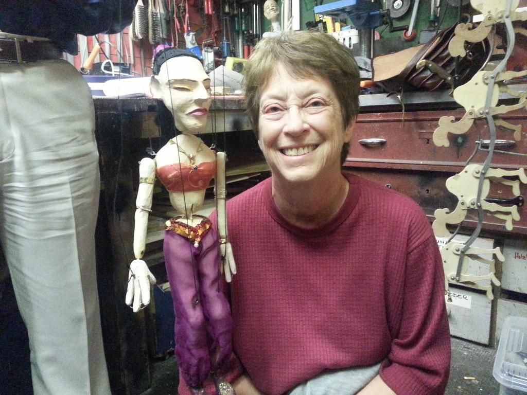 Helen posing with the puppet 'Helen' used during the show!
