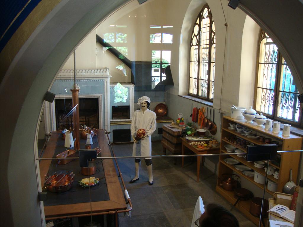 The impressive historical castle kitchen.