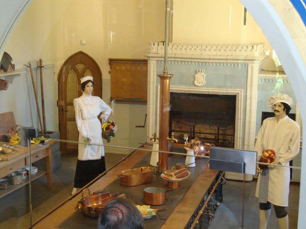 The center of the kitchen.