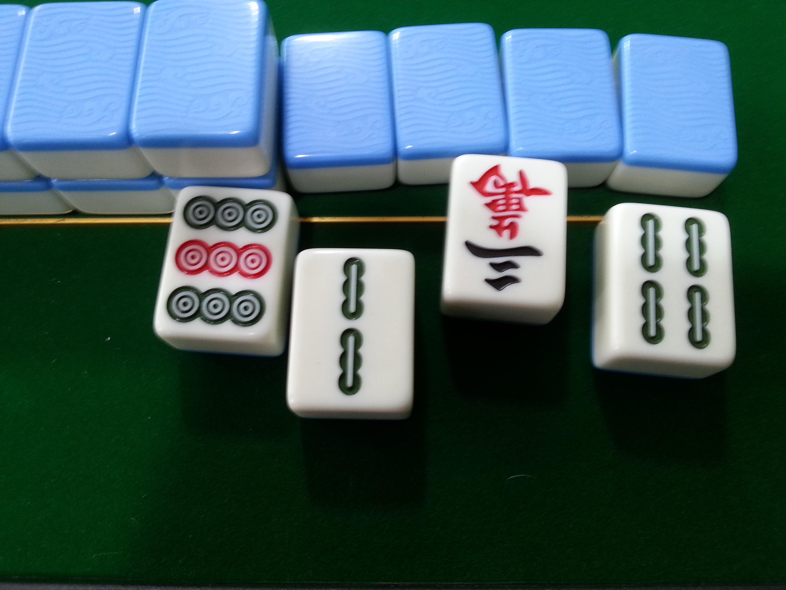 The beautiful traditional Mahjong tiles we found in Shanghai.