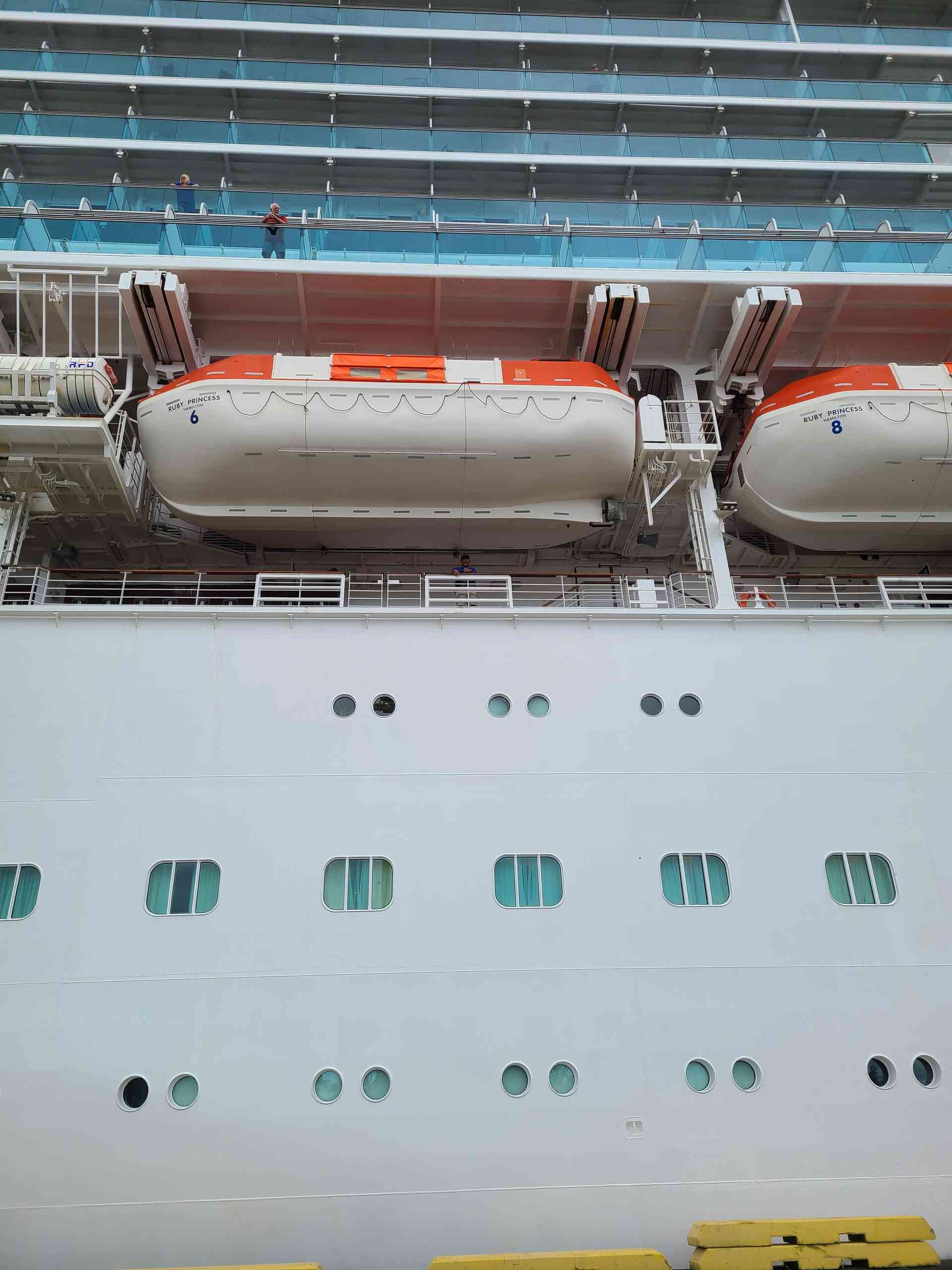 See Vic waving to us? He is on the deck directly below the lifeboat!