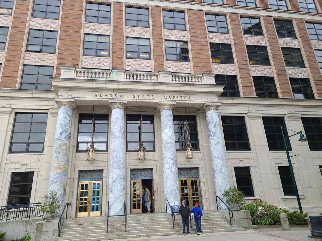 The Alaskan State capital building. Vic and I went inside for a fascinating tour of the building.
